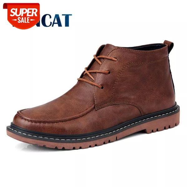 

2019 new autumn men boots split leather men's motorcycle boots outdoor waterproof men's ankle soft men shoes #7i6q