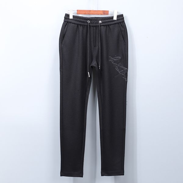 

wool guard autumn and winter thick elastic knitted fashion casual men's pants kf005, Black