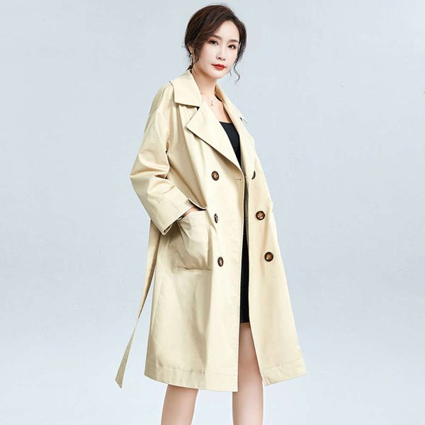 

49.9 return no change double breasted suit collar belt extended windbreaker cotton loose coat, Black;brown