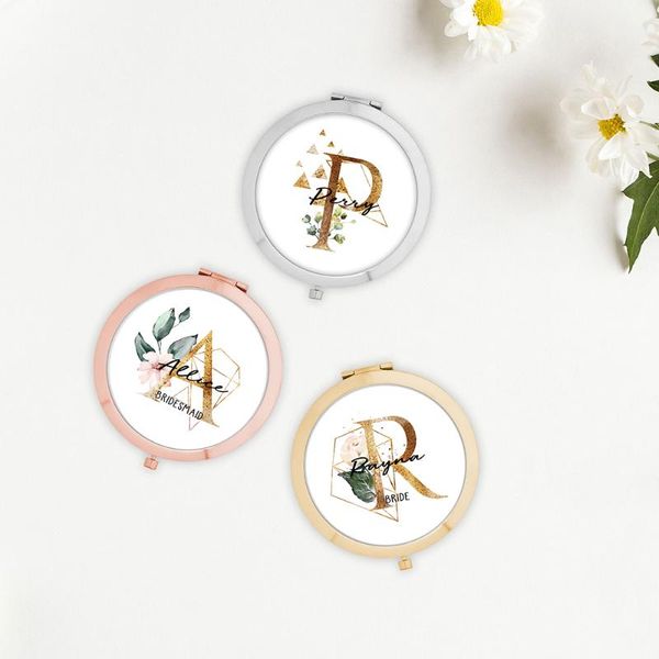 

other event & party supplies personalized makeup compact mirror custom double-sided round metal mirrors folding portable wedding bridesmaid
