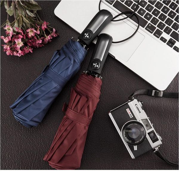 

full matic oversize reinforced umbrella rain women three folding male female parasol umbrella windproof business u qylxtt