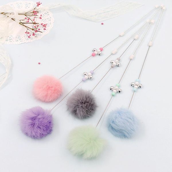 

cat toys candy-colored small fur balls funny stickscolorful rods bells fairy sticks kitten