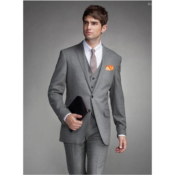 

men's suits & blazers style custom made light grey mens wedding slim fit groom tuxedos for men bridegroom(jacket+pants+vest), White;black