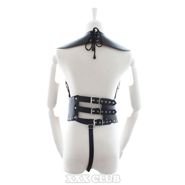 

thierry games roleplay fetish pu leather harness cincher corset chastity gear bondage restraint products