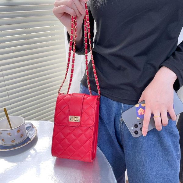 

evening bags 2021 phone pack wild lingge shoulder bag women crossbody fashion chain mini handbags female leather purse