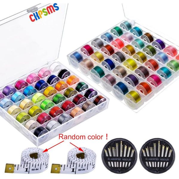 

#kp-19088 color prewound bobbin thread size a class15 (sa156) with clear storage plastic case box for diy embroidery and sewing, Black