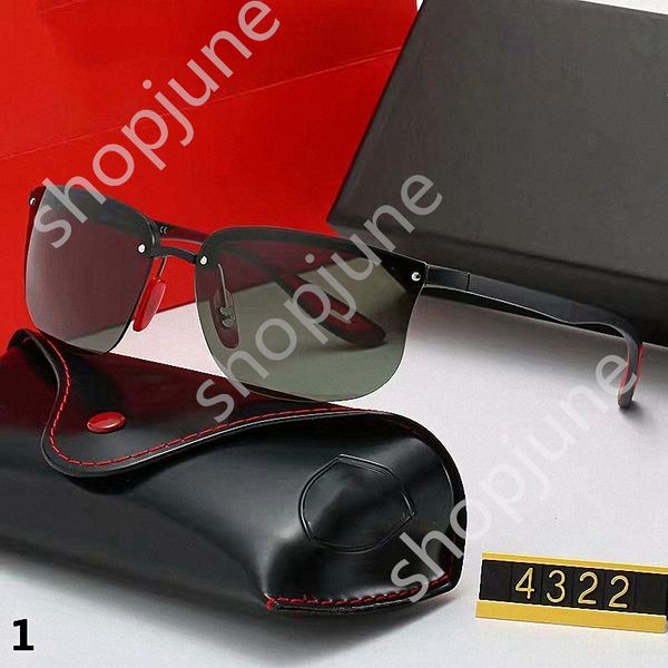 

4322 classic design brand co branded sunglasses carbon fiber leg fashion trend men's and women's universal belt box, White;black