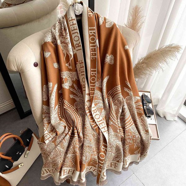 

70% off design scarf imitation cashmere jacquard in autumn and to keep warm, short beard tassels, travel outside with elegant celebrity scar, Blue;gray