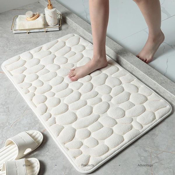 

bath mats non-slip bathroom mat shower room doormat cobblestone embossed carpet memory foam pad rugs for home