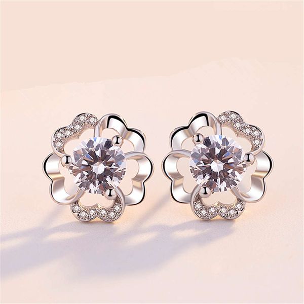 

sansheng sanshi shili peach blossom plated earrings for women