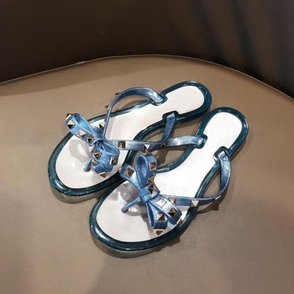 

2021 women slippers rivets women slides casual beach flip flops, Black