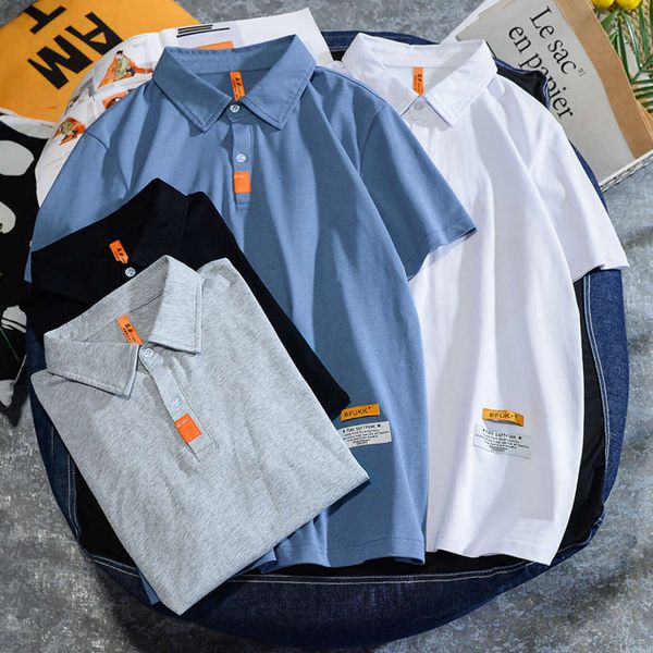 

summer short lapel handsome youth half sleeve men's polo t-shirt fashion clothes, White;black