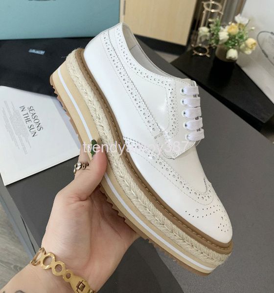 

dress shoes women's shoes autumn european muffin thick soled hemp rope woven carved british block single four seasons, Black