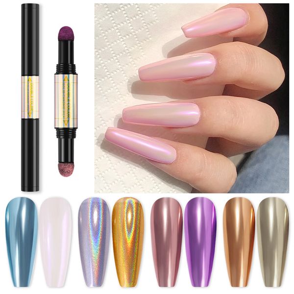 

new 1pcs laser powder tools for nail art decorations fashion double head nails pen accessories for manicure, Yellow
