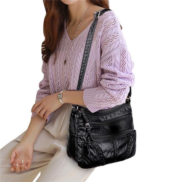 

evening bags women messenger bag, retro style braided pattern shoulder bag lightweight travel satchel with adjustable strap