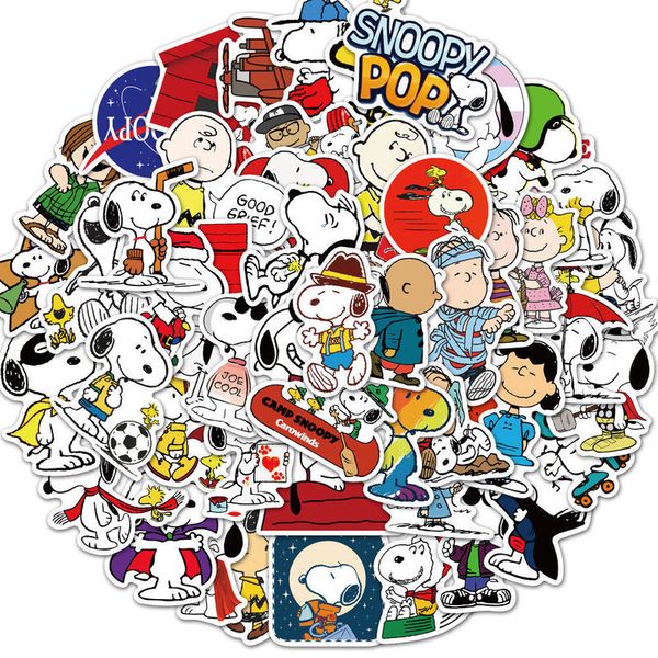 

snoopy cartoon 50 sheets anime printing sticker waterproof can be pasted repeatedly