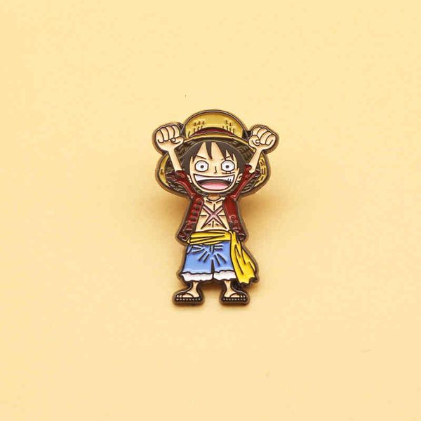 

brooch cute anime pirate king alloy enamel metal badge schoolbag pin, Gray