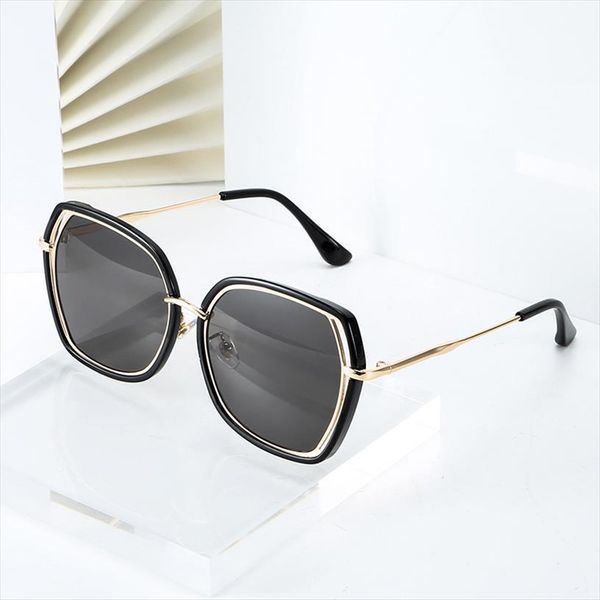 

large irregular frame sunglasses hollow out street fashion tide, White;black
