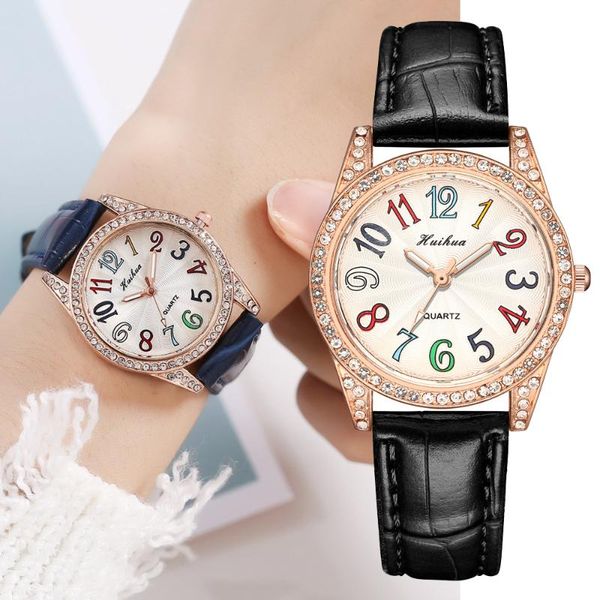 

wristwatches fashion women leather belt quartz watches ladies rose gold number simple bracelet clock wristwatch relogio feminino, Slivery;brown