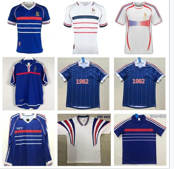 

long sleeve 1984 1998 retro soccer jerseys zidane trezeguet henry vintage classical football shirt maillot de, Black;yellow