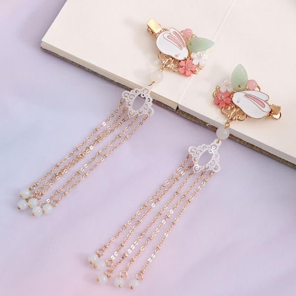 

hair clips 2pcs tassel hairpin girls chinese style alloy clip for girl