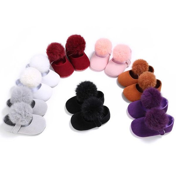 

newborn baby girls shoes infant soft sole cotton crib shoes anti-slip prewalkers 0-18m, Black;red
