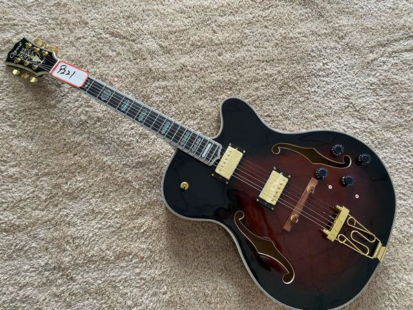 

big thick box full hollow jazz guitar ebony fingerboard professional grade