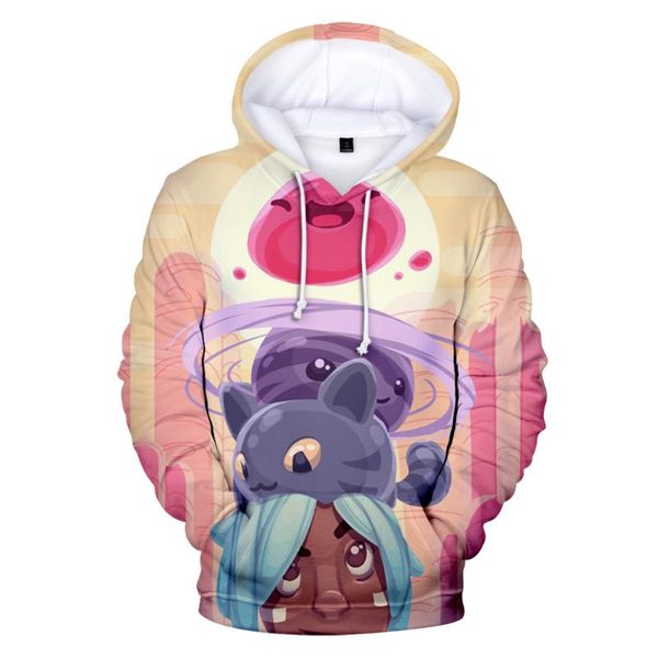 

men's hoodies & sweatshirts anime slime rancher house hoodie kawaii 3d sweatshirt boy/girl tracksuit harajuku streetwear simulation gam, Black