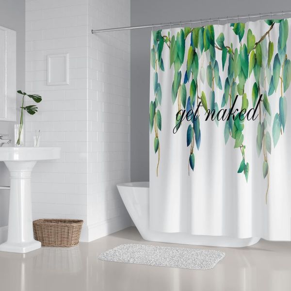 

shower curtains get naked curtain bathroom decor leaves print waterproof durable fabric bath with hook 9 patterns