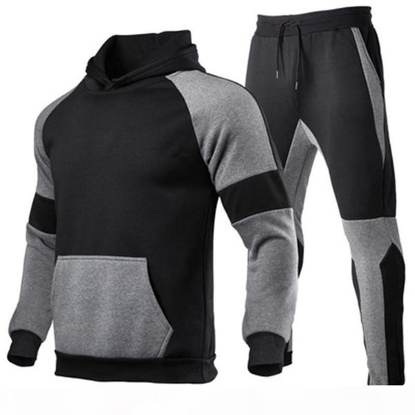 

mens tracksuit designer colorful solid color suits casual long sleeve hooded long pant mens clothing, Gray