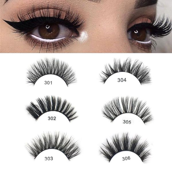 

false eyelashes 3pairs women fashion natural make up long thick eye beauty waterproof extension lash tool