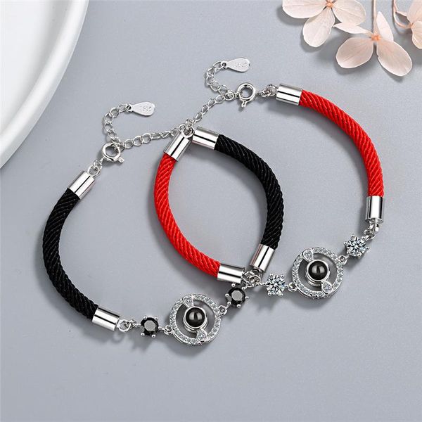 

charm bracelets orztoon fashion simple zircon red rope couples for women men mystery circle pattern trendy female jewelry gift 2021, Golden;silver