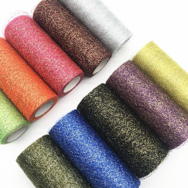 

party decoration glitter organza tulle roll spool fabric ribbon diy gift craft chair sash wedding tutu skirt
