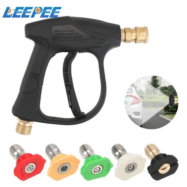 

water gun & snow foam lance car washer with 5pcs soap spray nozzles 14mm m22 socket 1/4" quick release high pressure