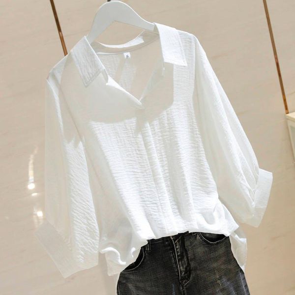 

women's blouses & shirts women 2021 spring summer chiffon blouse korean long sleeve womens and female, White