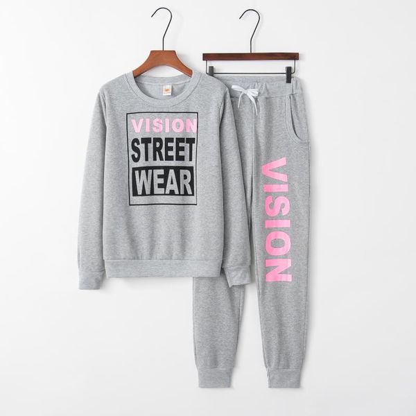 

two piece dress letter street 2021 design fashion suit set women tracksuit two-piece style outfit sweatshirt sport wear, White