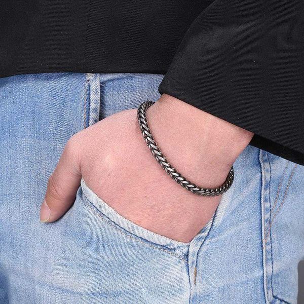 

charm bracelets stainless steel for men punk curb cuban link chain on the hand jewelry gifts gs0112, Golden;silver
