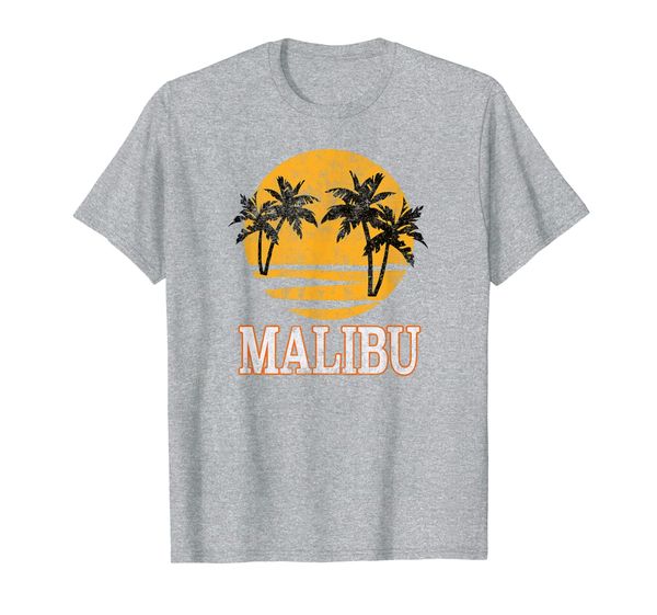 

malibu 70's retro vintage beach vacation gift t-shirt, White;black