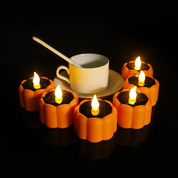 

party decoration 2021 style 6pcs halloween led pumpkin solar light supplies glow