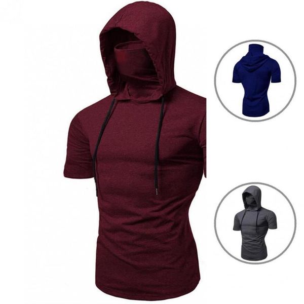 

men's casual shirts fitness great sweat absorption men shirt drawstring sports hat for riding, White;black
