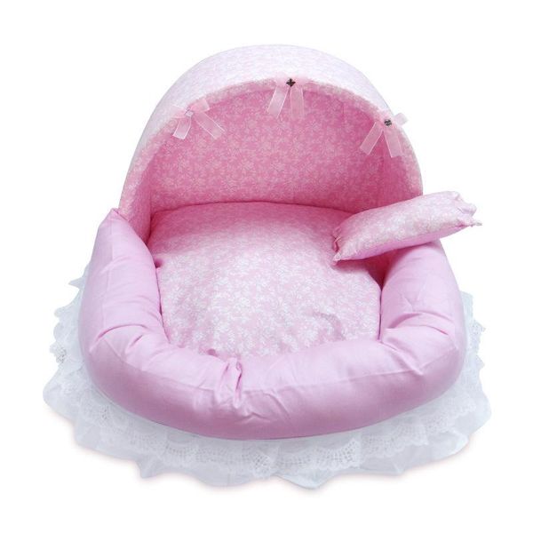 

kennels & pens pink lace dog beds for small dogs with cushion s m l pet washable puppy animal cat indoor sweet home yorkie car seat mat good