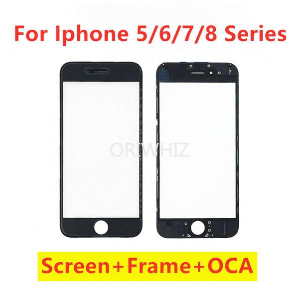 Для iPhone 5 5s 6 6s Plus 7 плюс 8 плюс ремонтные детали ЖК-сенсорный экран стеклянного экрана передняя рамка + горячий клей BEZEL + OCA