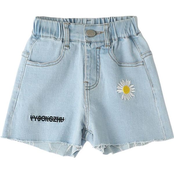 

shorts 2021 summer jeans cute follower cotton girls children clothes kids denim for toddler teens 3t-14y, Black