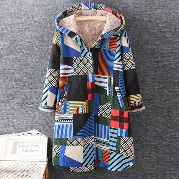 

women's trench coats sagace coat women warm outwear floral print hooded pockets vintage oversize autumn winter plus size chamarras de, Tan;black