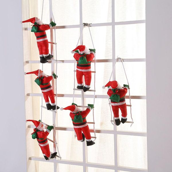 

christmas decorations 2022 ornament climbing ladder rope santa claus pendant xmas tree hanging gift