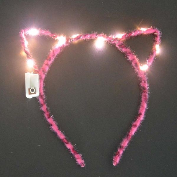 

led ear cat shaped led headbands party light up flashing blinking party headwear christmas hair accessories glow party qylwmr, Blue;red