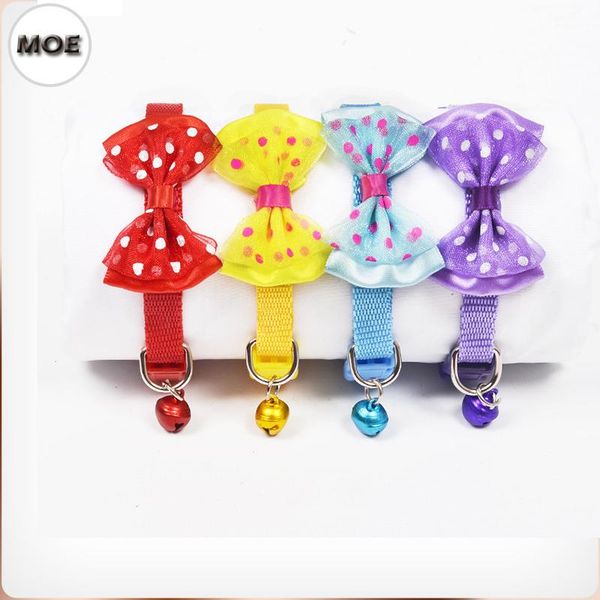 

2021 eight colors for choose pet dog cat cute bow with bell collar for sale