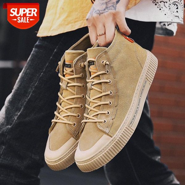 

men's shoes spring casual high-canvas retro elastic band #4n0r