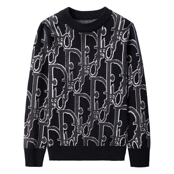 

men's sweaters 2021 autumn and winter pullover wool sweater round neck casual jacquard increased thicker bulk goods, White;black