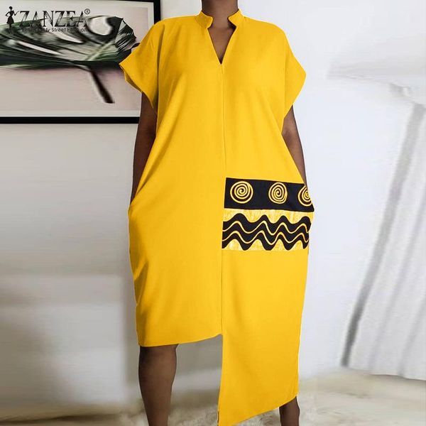 

party dresses irregular women shirt dress 2022 summer stylish print knee length vestido casual lady solid lapel sundress, White;black
